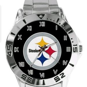 Steelers Logo Silver Watch